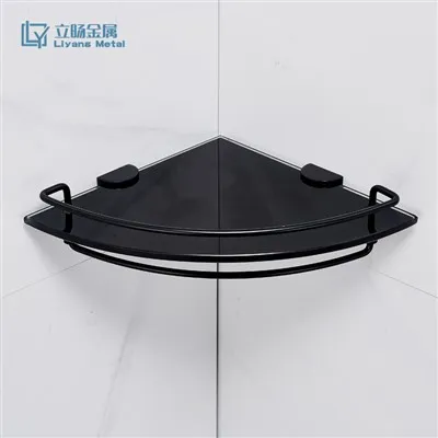 Rak Sudut Pancuran Hitam Matte