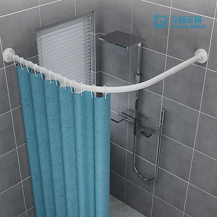 Double Rod Curved Shower Curtain